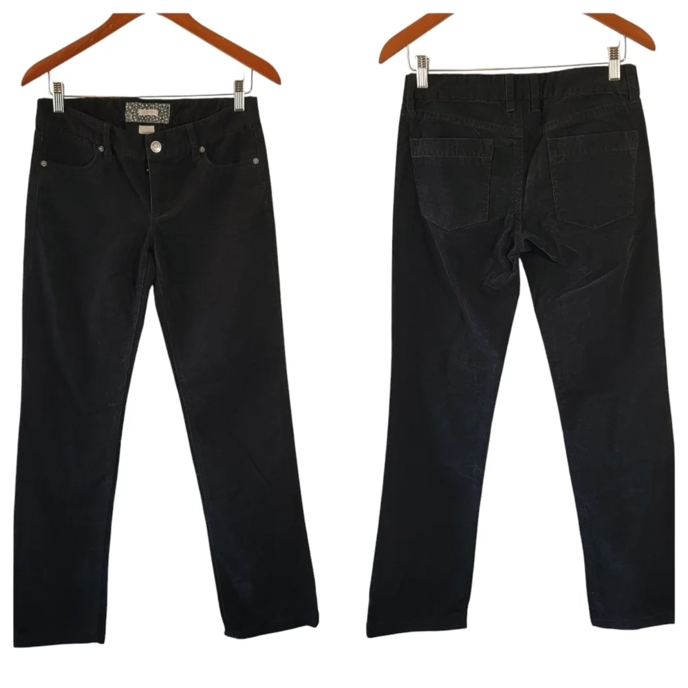 J.CREW Bootcut Women's Dark Wash Corduroy Pants Sz 27R Mid-Rise Straight Leg